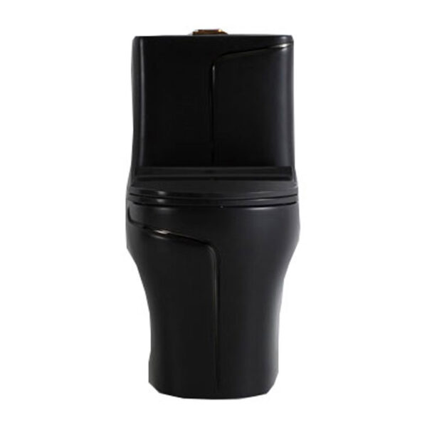Modern design bathroom black colored wc one piece toilet ceramic toilet bowl - Image 3