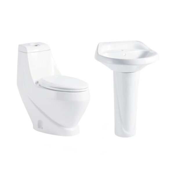 China Manufacturer Wholesale Hot Sell Libya Milano Cheap One Piece Toilet Set - Image 7