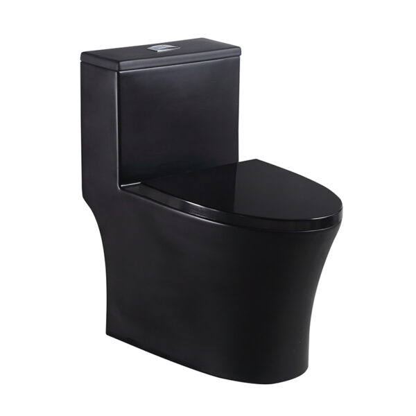 Matt black washdown rimless one piece toilet