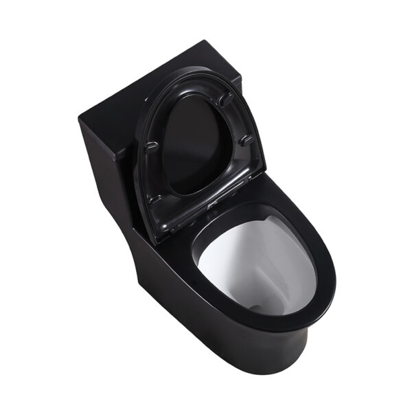 Matt black washdown rimless one piece toilet - Image 3