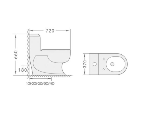 Hot sale Middle East Indian Exclusive Design 4 Inch Outlet Washdown One Piece Toilet - Image 5