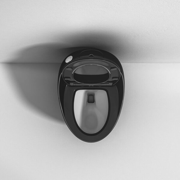 Black color design egg shape bathroom wc ceramic matte black toilet bowl - Image 4