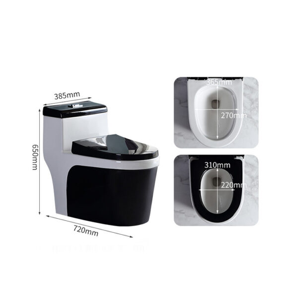 White and black China toilet bowl - Image 2