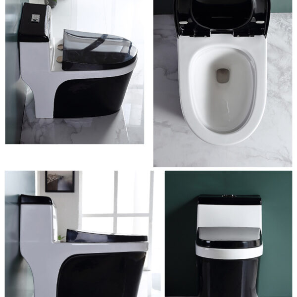 White and black China toilet bowl - Image 3
